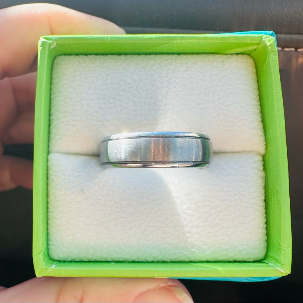 Tungsten Silver Band Ring